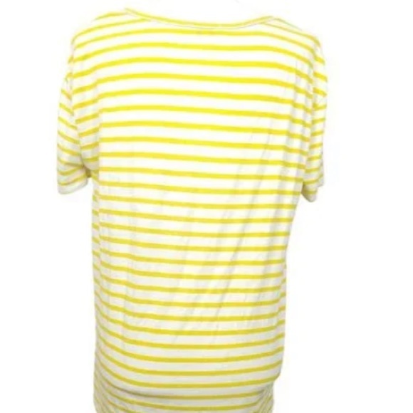 Umgee Butter Yellow and White Striped Lightweight Top - Picture 4 of 5